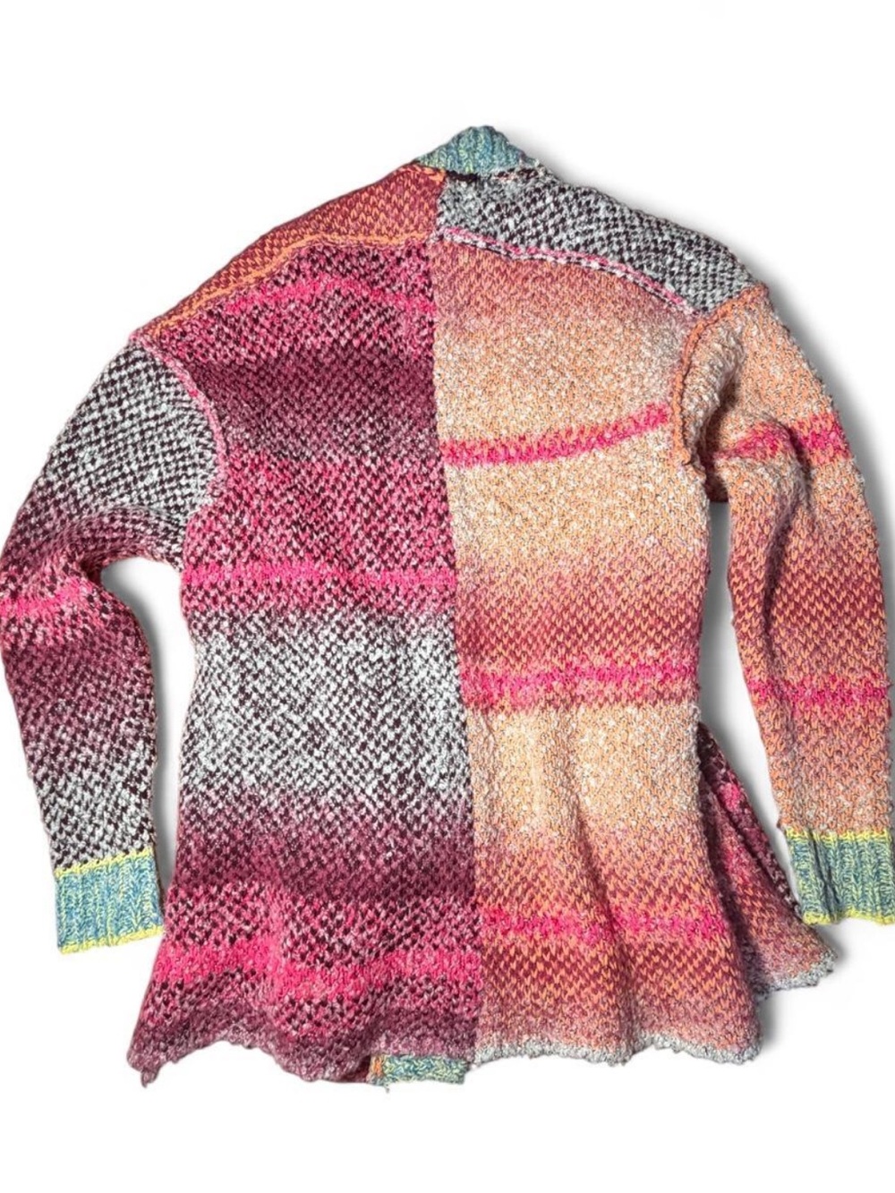 Free People Daydreamer Cardigan S Multicolor Patchwork Oversized Boho - Picture 6 of 7